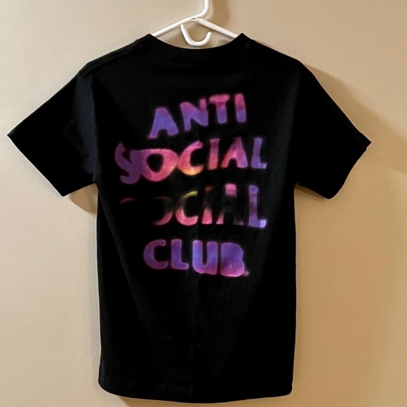 Anti Social Social Club Black Tshirt Small - Purple Logo - Picture 2 of 8